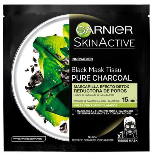 Skin Active Black Mask Tissu Pure Charcoal 28 gr