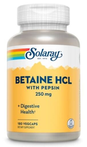 Betaine HCL Pepsin 250 mg 180 Capsules