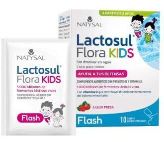 Lactosul Flora Kids Flash Strawberry 10 Envelopes Bucodisp