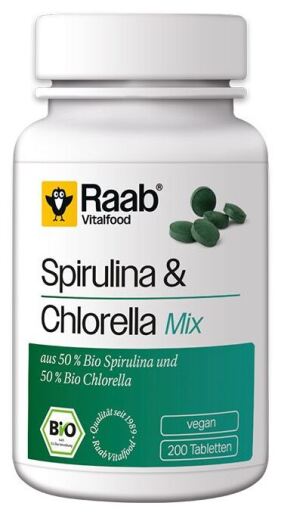 Spirulina+Chlorella Algae 440 mg 200 Tablets Bio Vegan